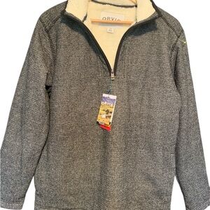 Orvis Black and Cream Zip-Up Fleece